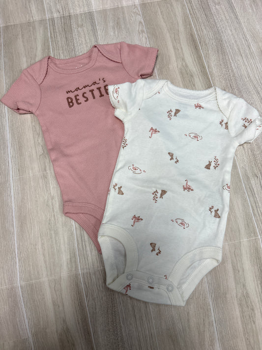 0-3m Mamas Bestie/Bunny 2 Pack Onesie