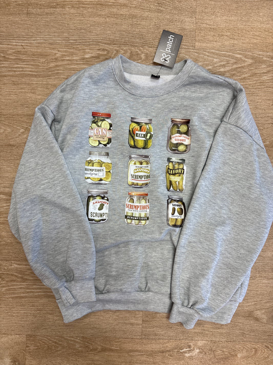 Womens Small Pickle Crewneck
