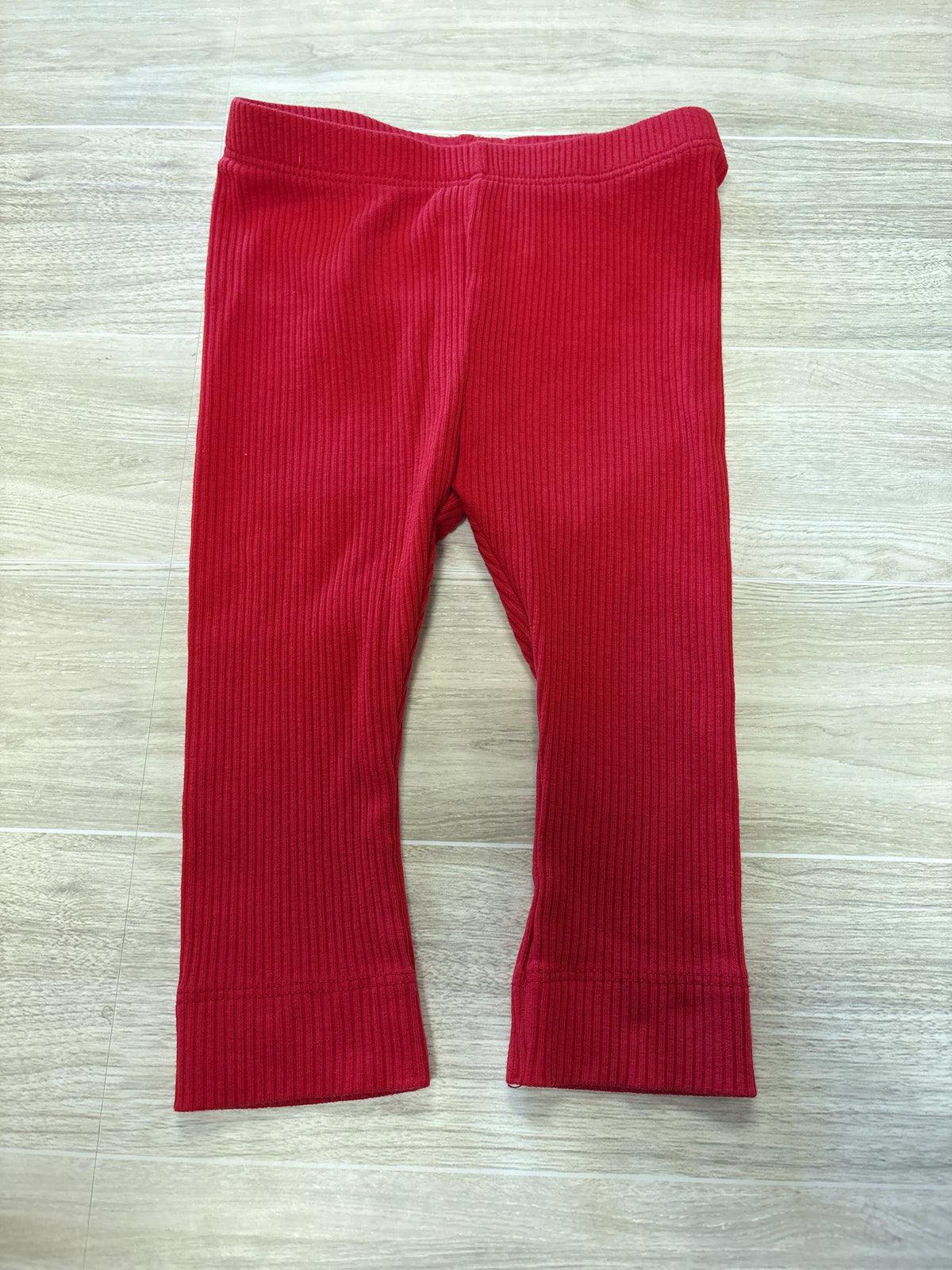 6-12m Red Ribbed Legging