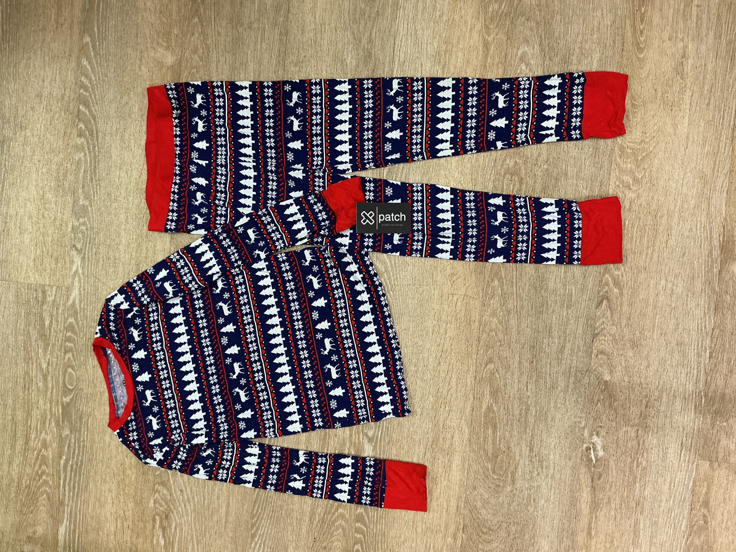 9/10 Navy Blue Holiday 2 Piece Pajama Set