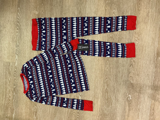 9/10 Navy Blue Holiday 2 Piece Pajama Set