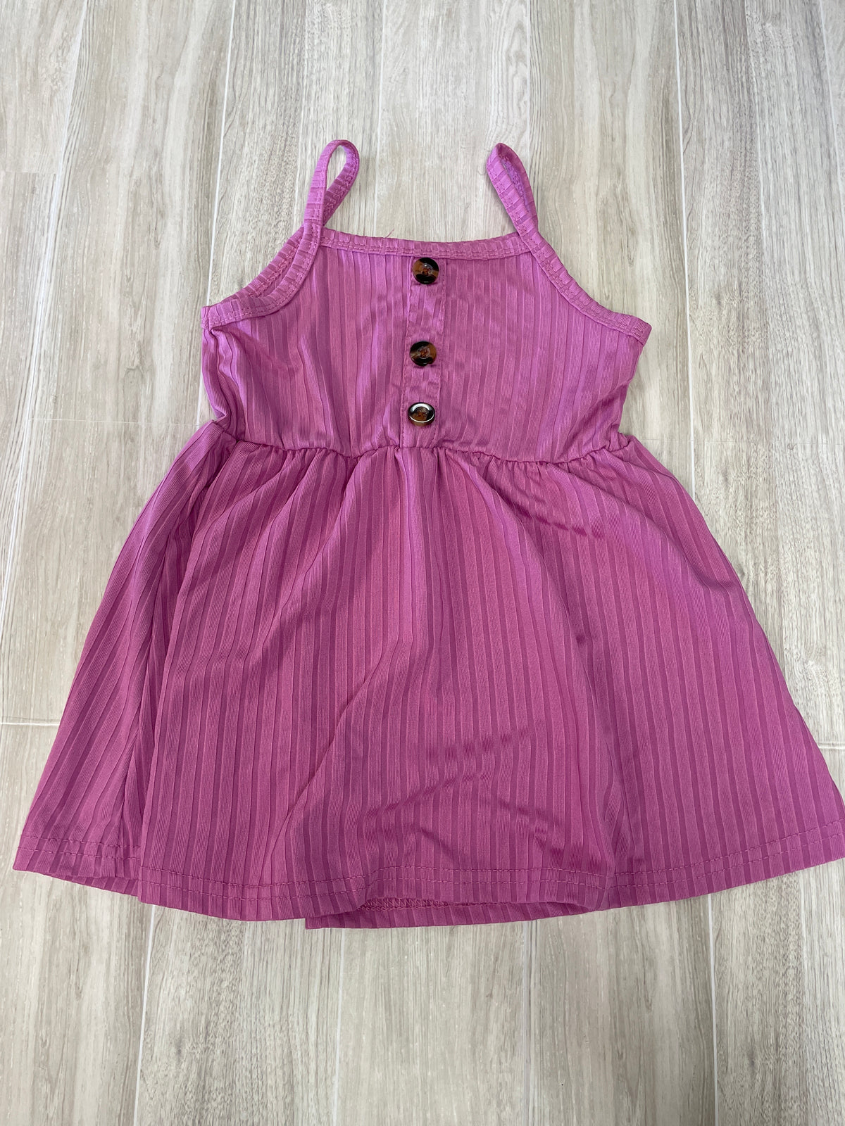 18-24m Magenta Ribbed Button Tank Dress