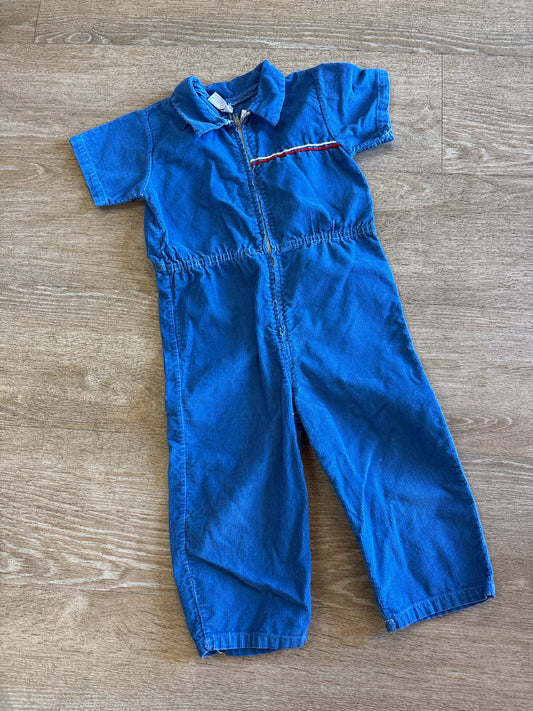 2T Vintage Blue Corduroy Jumper - Blemish In Seam