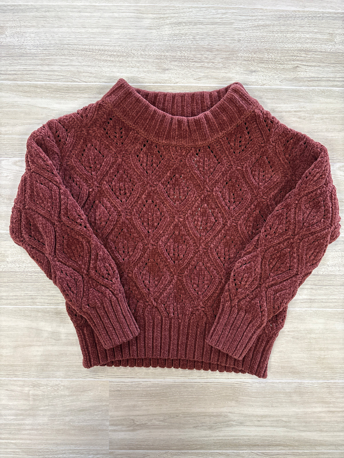 3T Rust Velour Knit Long Sleeve Sweater
