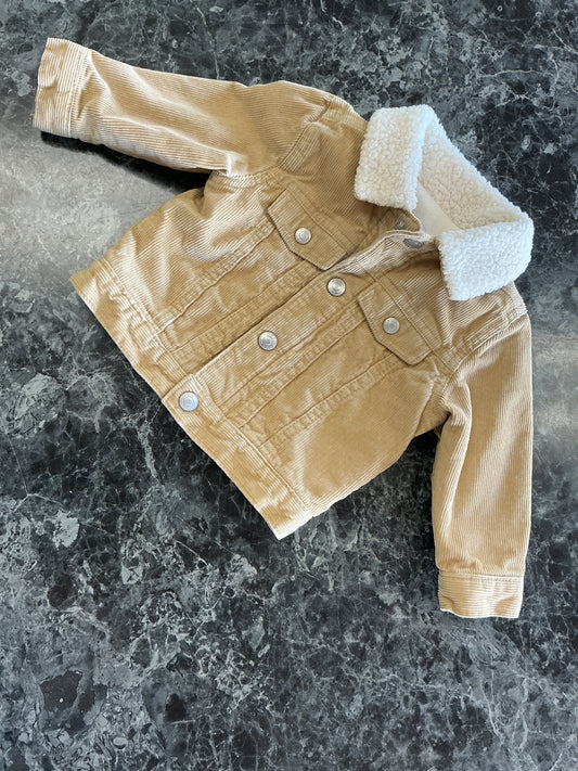 6-12m Corduroy Sherpa Jacket - Beige