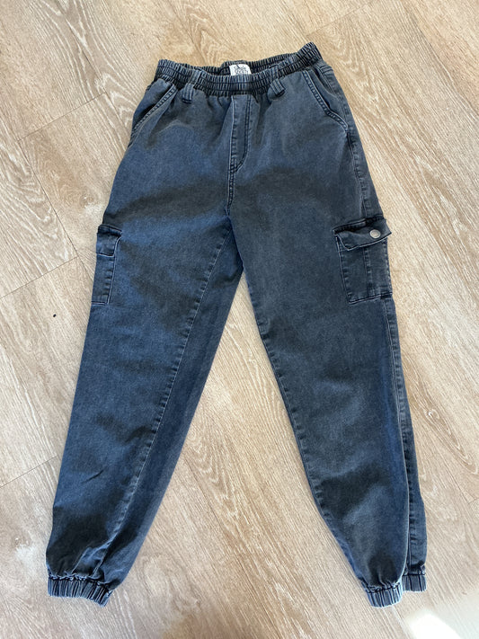 Womens 3/26 Black Jogger Cargo Pants