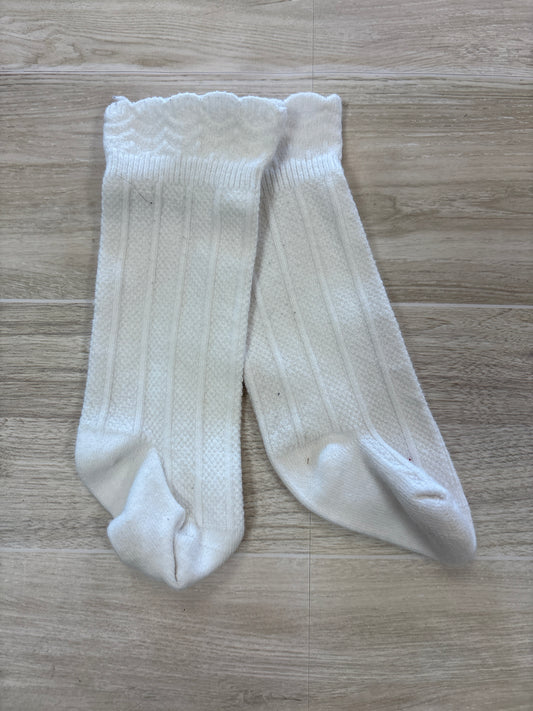 3-6m White Knee High Socks