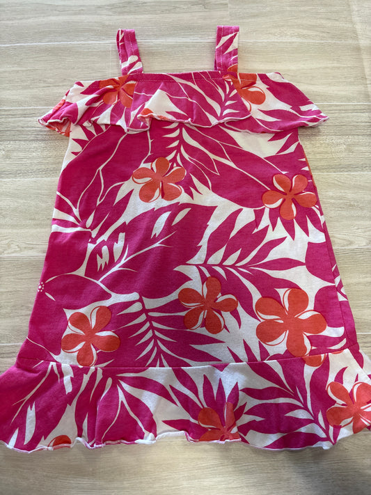 3T Pink Tropical Tank Dress