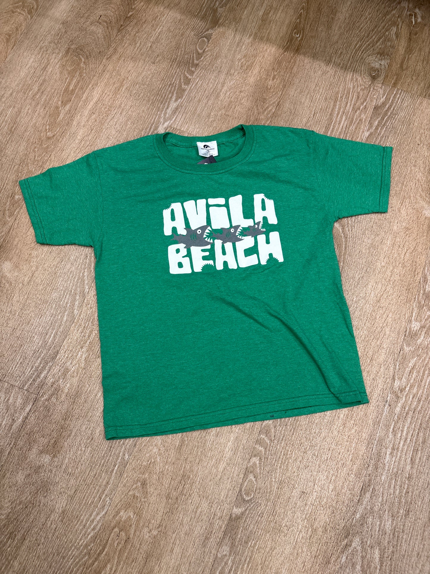 8/10 Green Avila Beach Shark Bite Shirt
