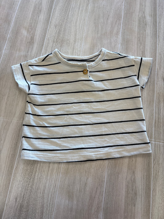 0-3m Tan/Black Short Sleeved Shirt