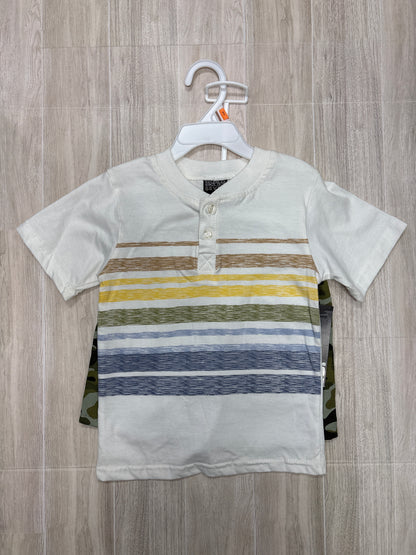 NWT 4T Camo Shorts + Striped Graphic Shirt Set