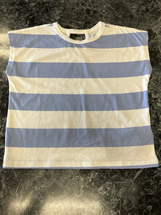 3T Blue/White Striped Tee