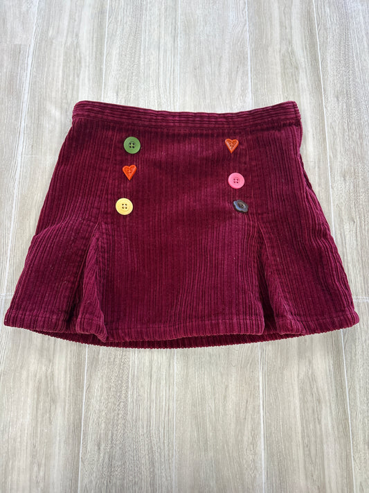 5T Gymboree Maroon Corduroy Colored Button Skirt