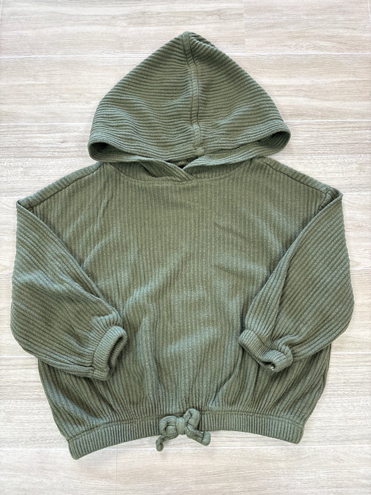 18-24m Olive Ribbed Hooded Shirt