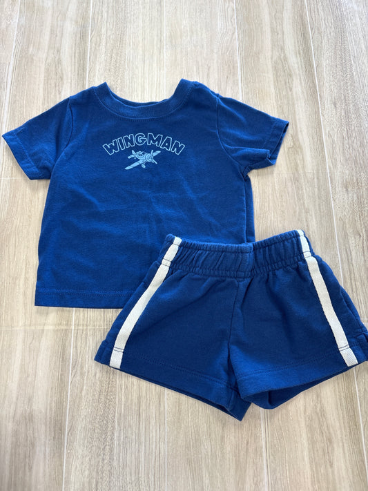 0-3m Wingman 2 Piece Short + Shirt Set