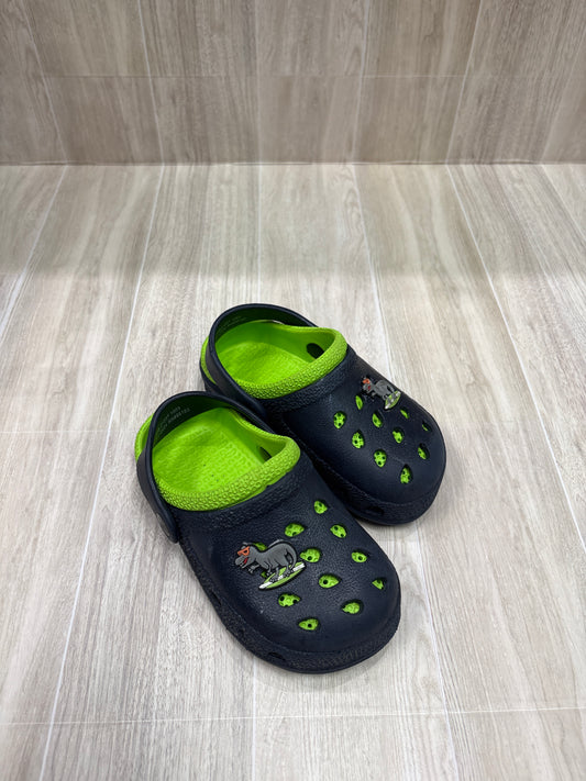 9c Navy/Green Faux Croc with Dino Charm
