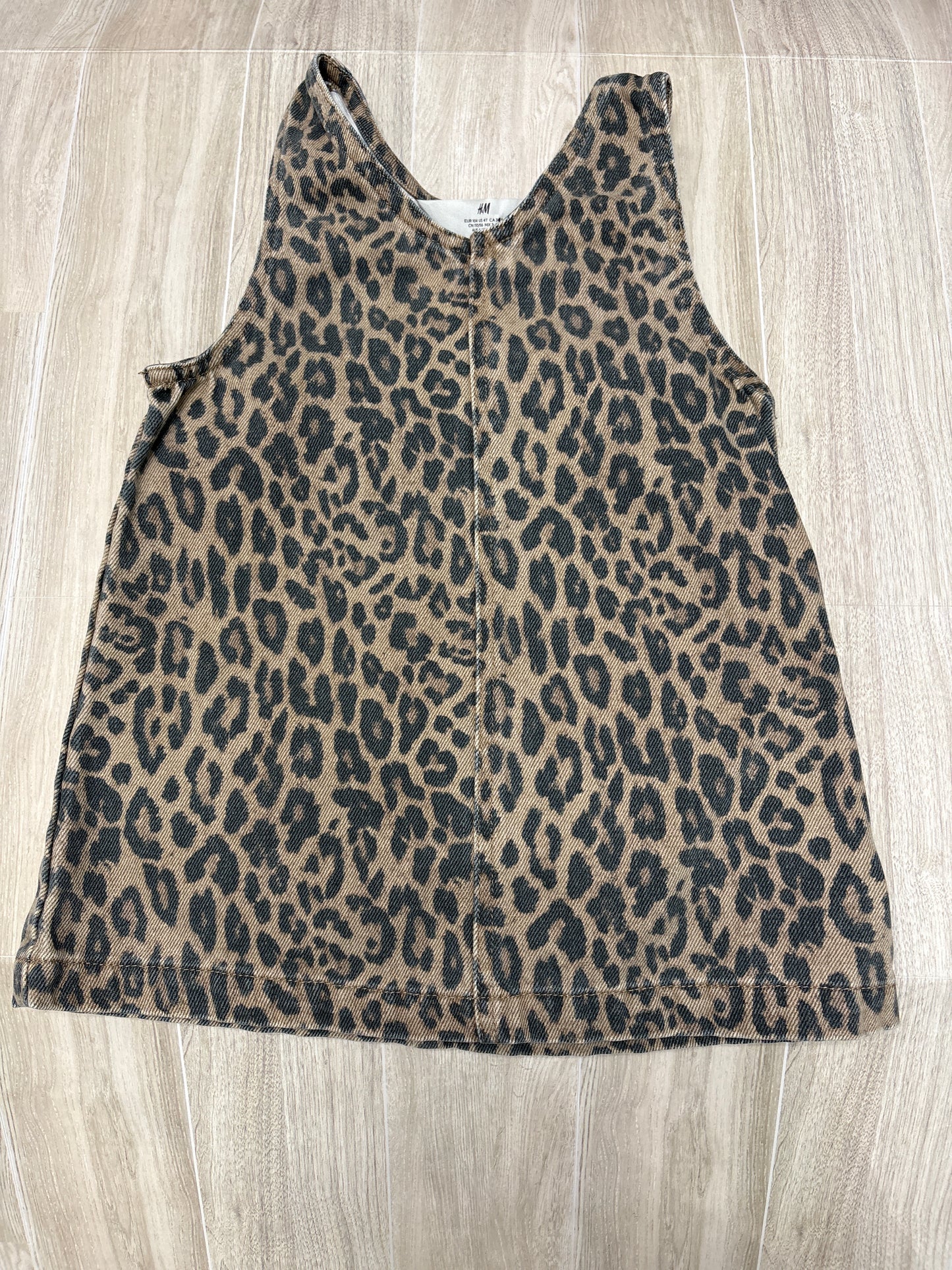 4T Leopard Denim Tank Dress
