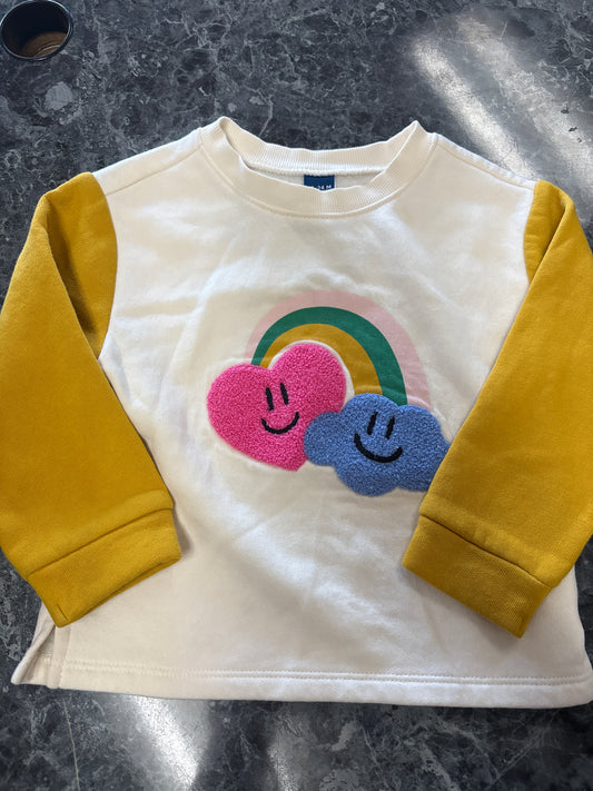 18-24m Rainbow Mustard Sleeve Crewneck