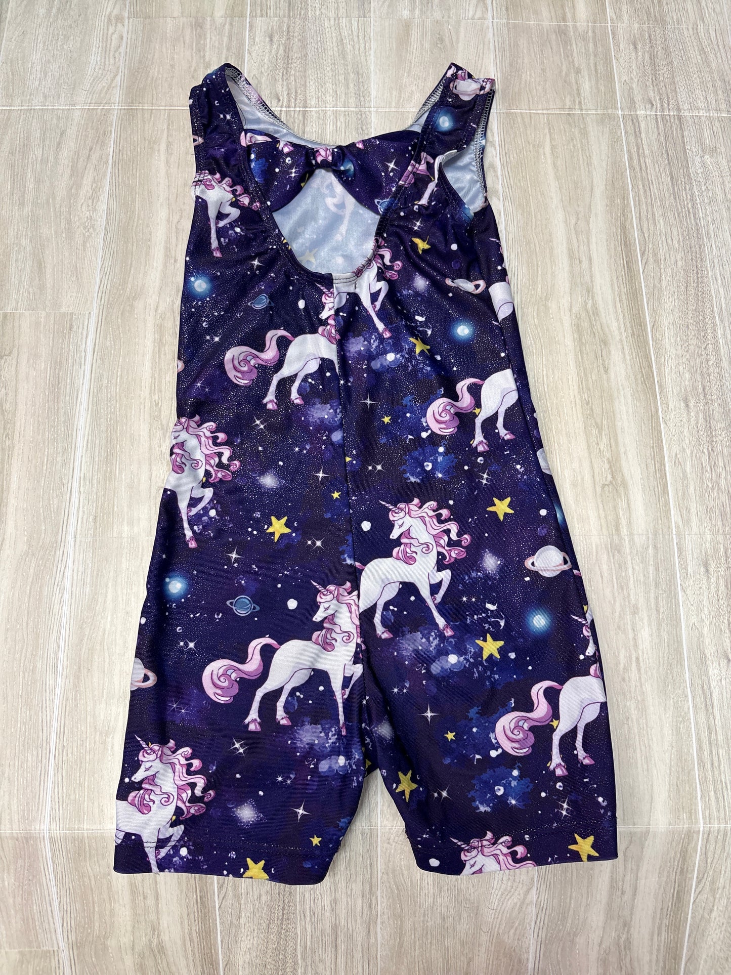 4/5T Dark Purple Unicorn Shortie Tank Leotard