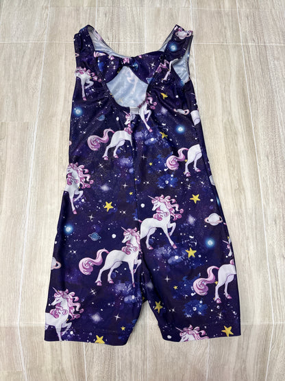 4/5T Dark Purple Unicorn Shortie Tank Leotard
