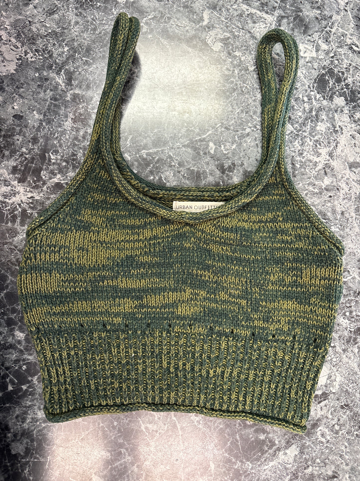 Womens XSmall Urban Outfitters Green Knit Crop Tank