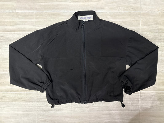 8 Black Cropped Windbreaker Jacket