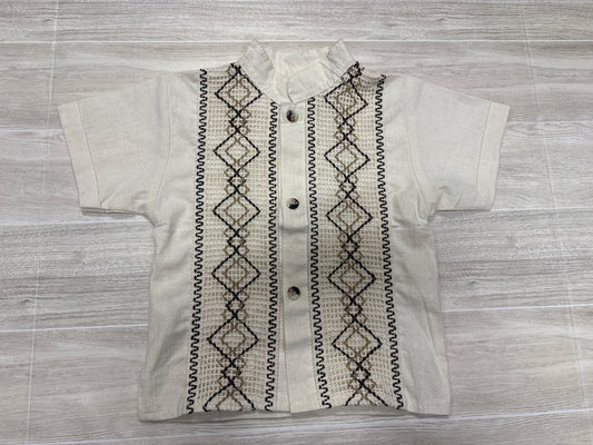 12m Beige Aztec Button Up Shirt