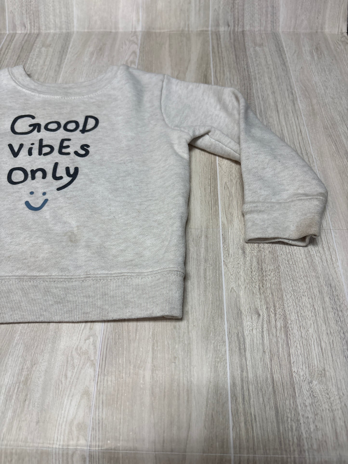 18m Cream Good Vibes Only Crewneck - Blemish