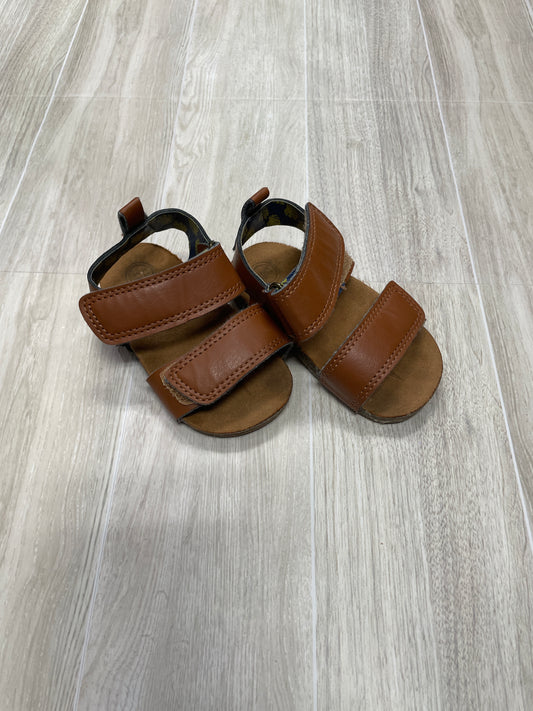 4c Brown Leather Velcro Sandals