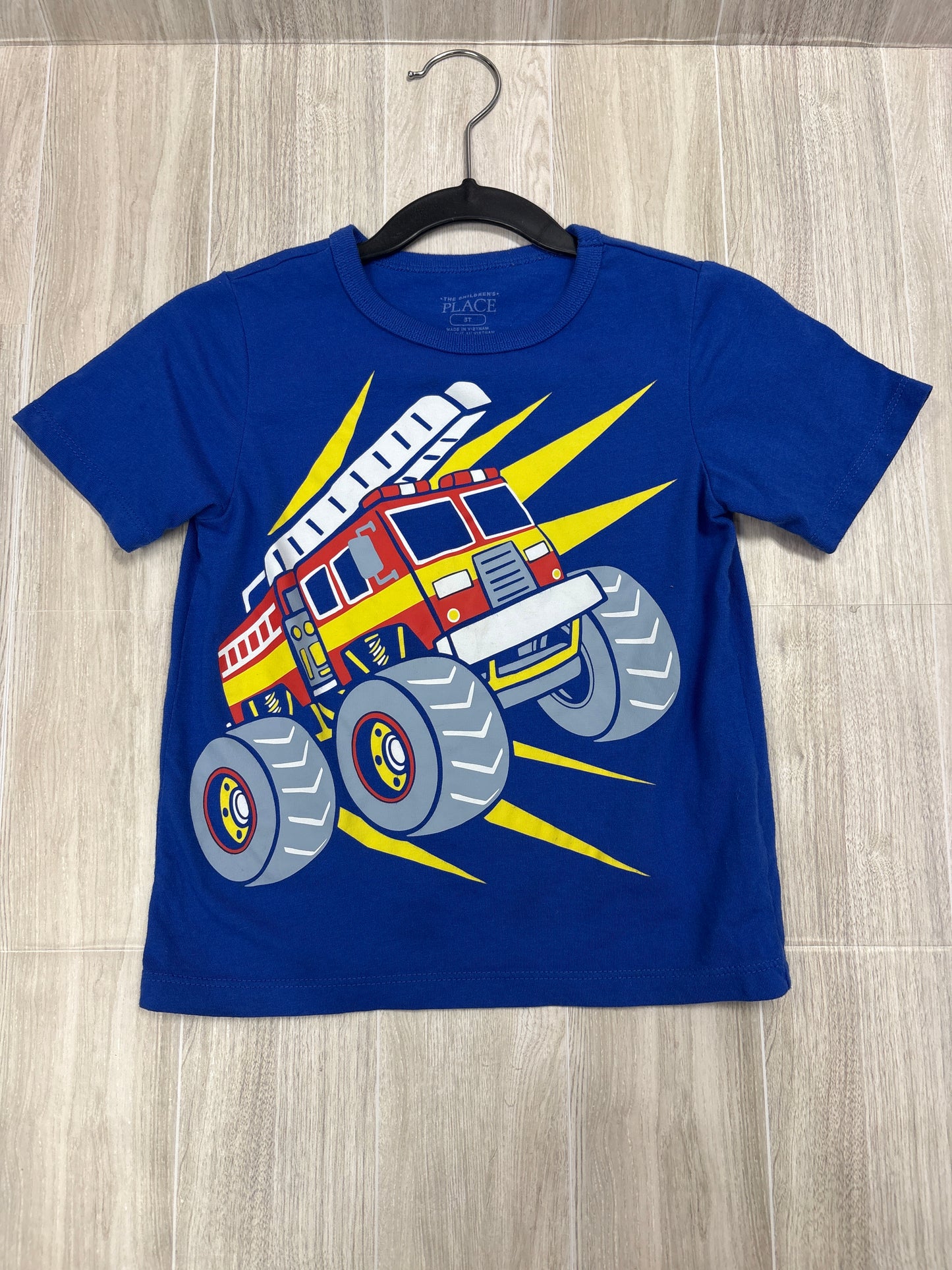 3T Navy Firefighter Monster Truck Tee