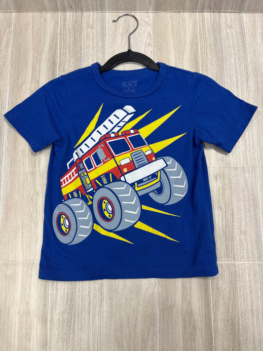 3T Navy Firefighter Monster Truck Tee