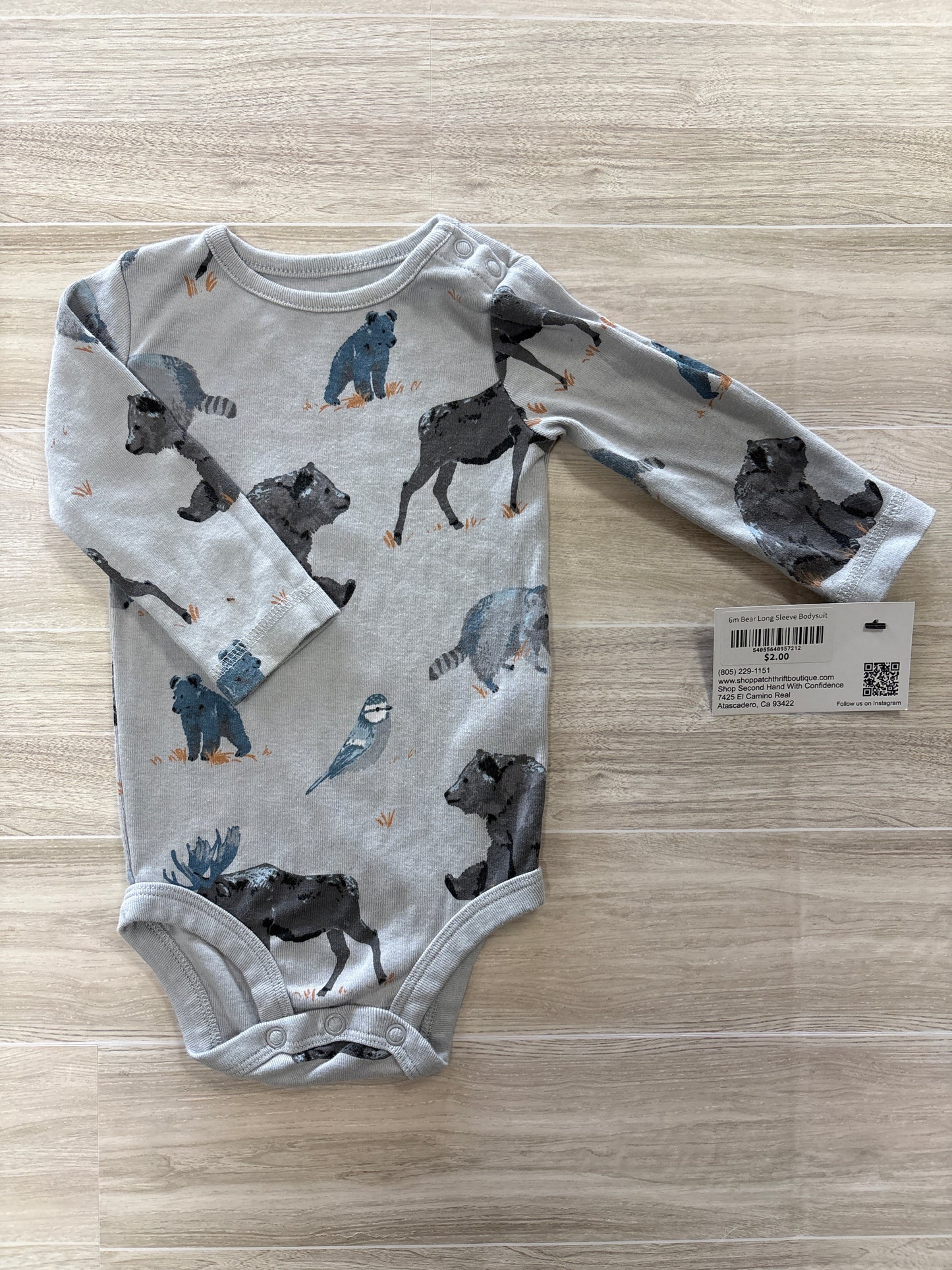 6m Bear Long Sleeve Bodysuit