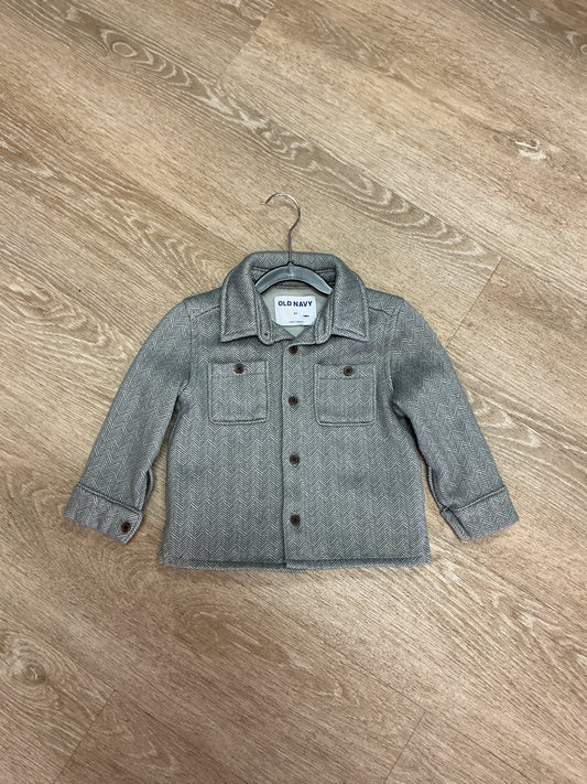 2T Sage Chevron Shacket