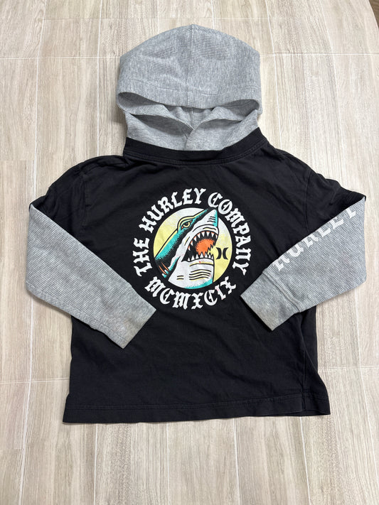 4T Hurley Shark Graphic Hooded Long Sleeve - Blemish