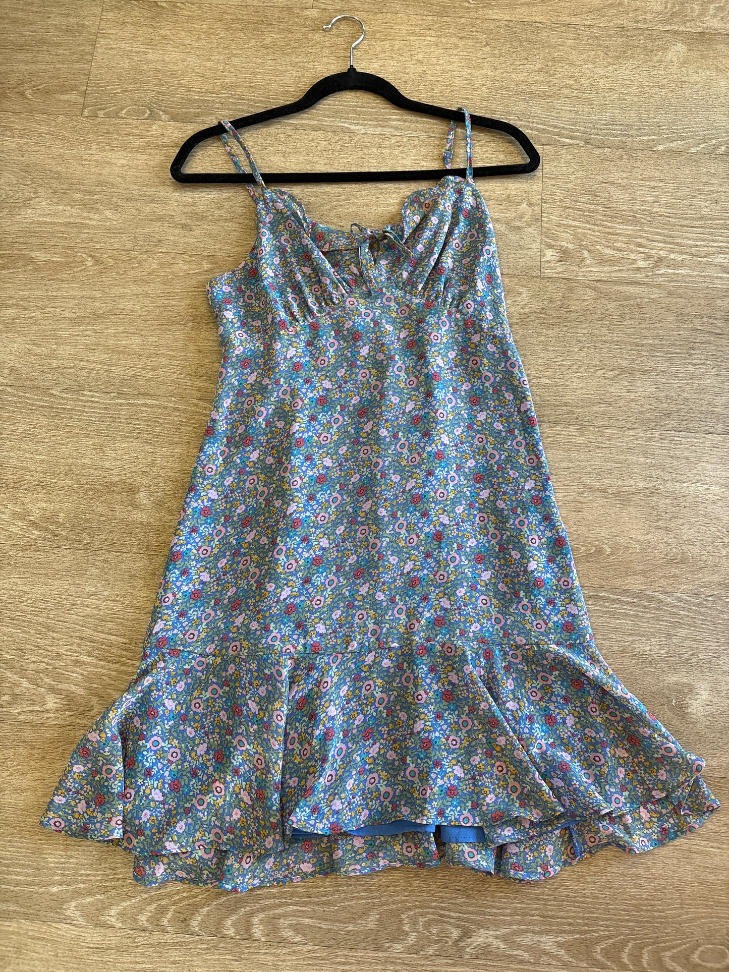 Womens Medium Green/Pink Floral Dress
