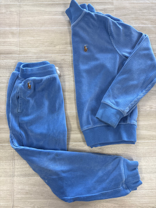5/6 Ralph Laiuren Blue Velvet Ribbed Set (Top 6 Bottoms 5) - Blemish