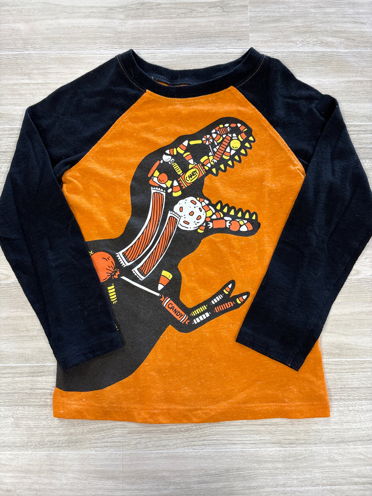 4T Orange/Black Candy Dino Long Sleeve