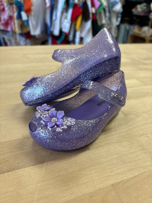 5c Mini Melissa Purple Jelly Glitter Shoes