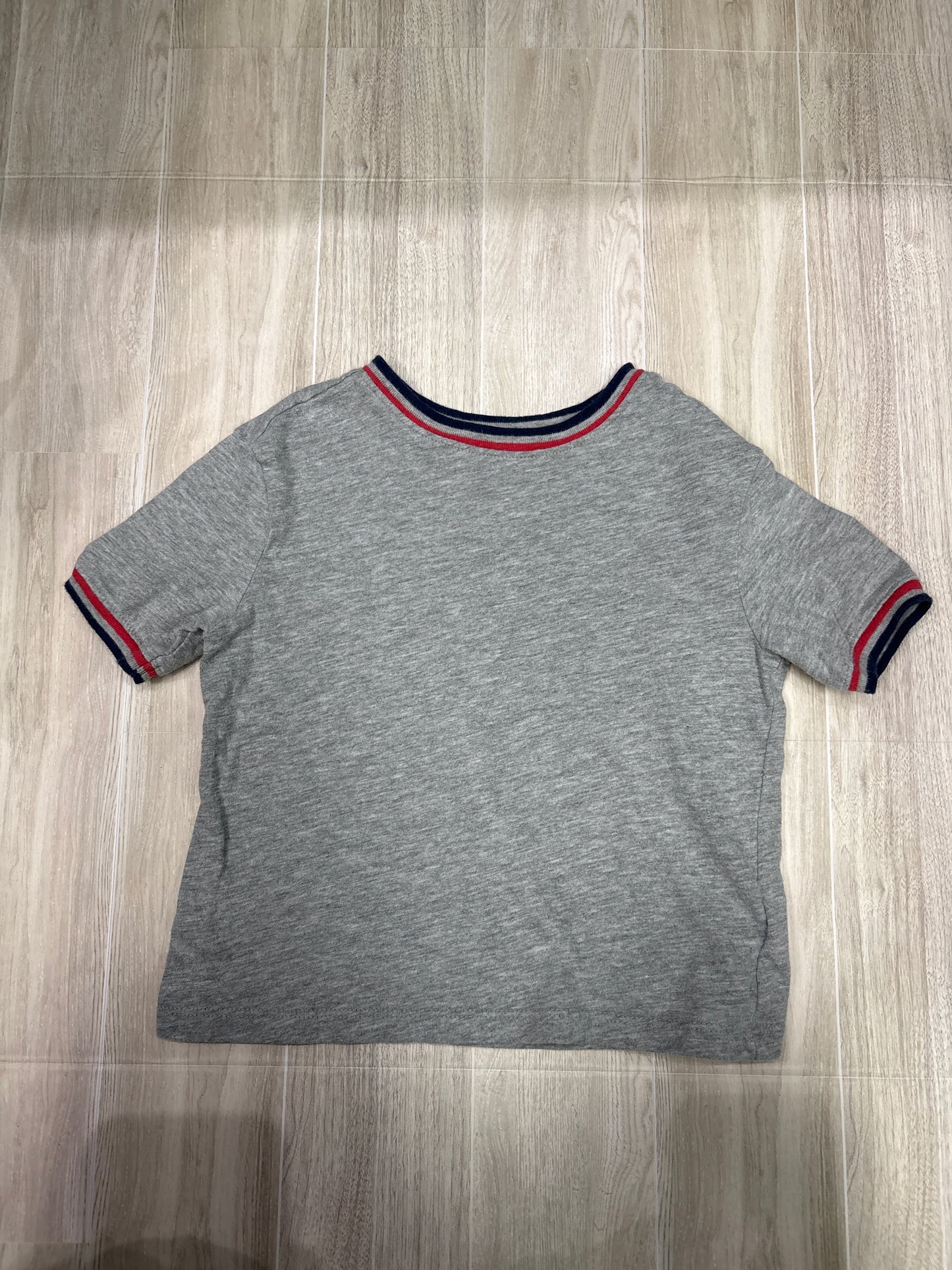 2T Grey with Red and Blue Striped Detail Shirt