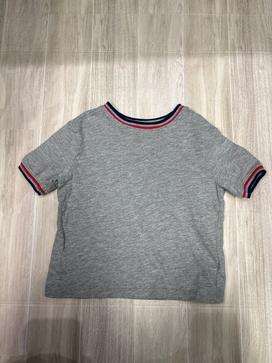 2T Grey with Red and Blue Striped Detail Shirt