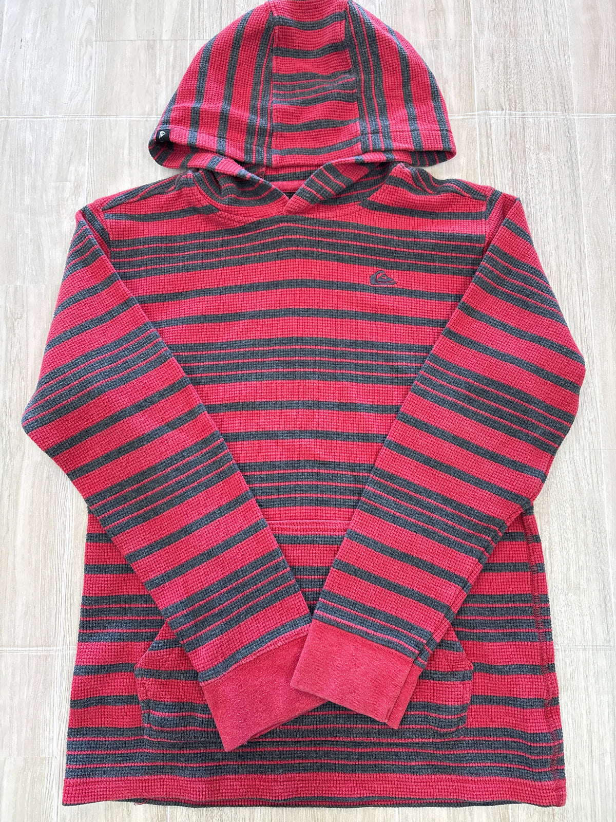 10/12 Red/Grey Stripped Thermal Hooded Shirt