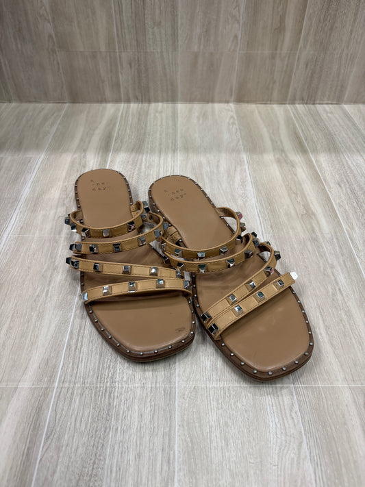 8W Tan Studded Sandals