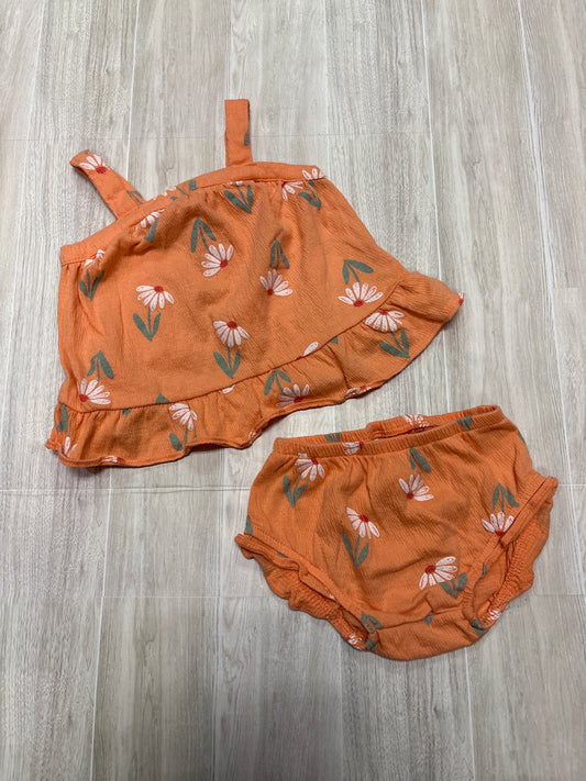 12m Peach Floral Tank + Bloomer Set