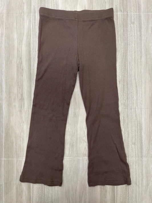 6 Brown Ribbed Flare Pant
