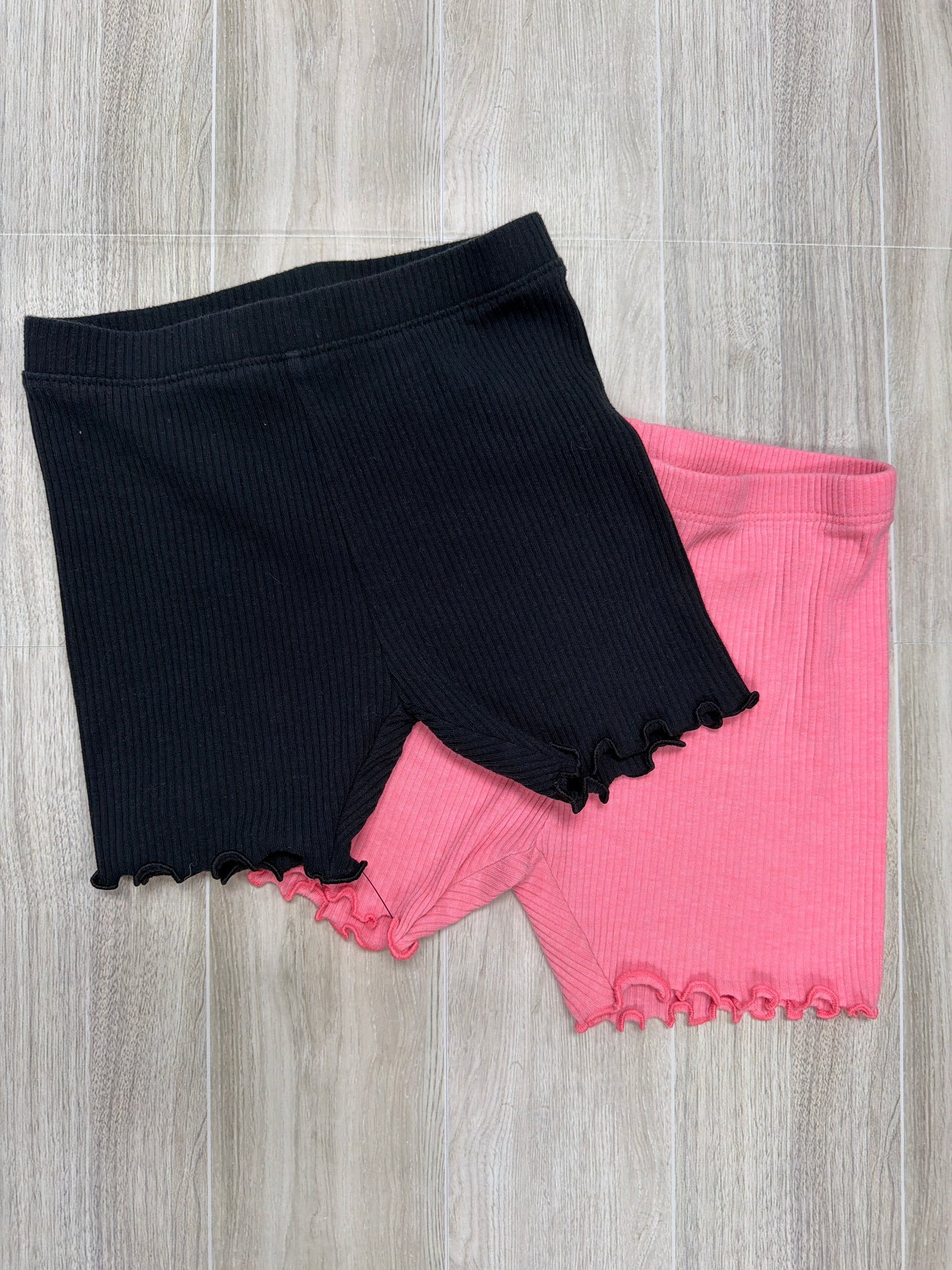 4T Ribbed Biker Shorts - Pink/Black