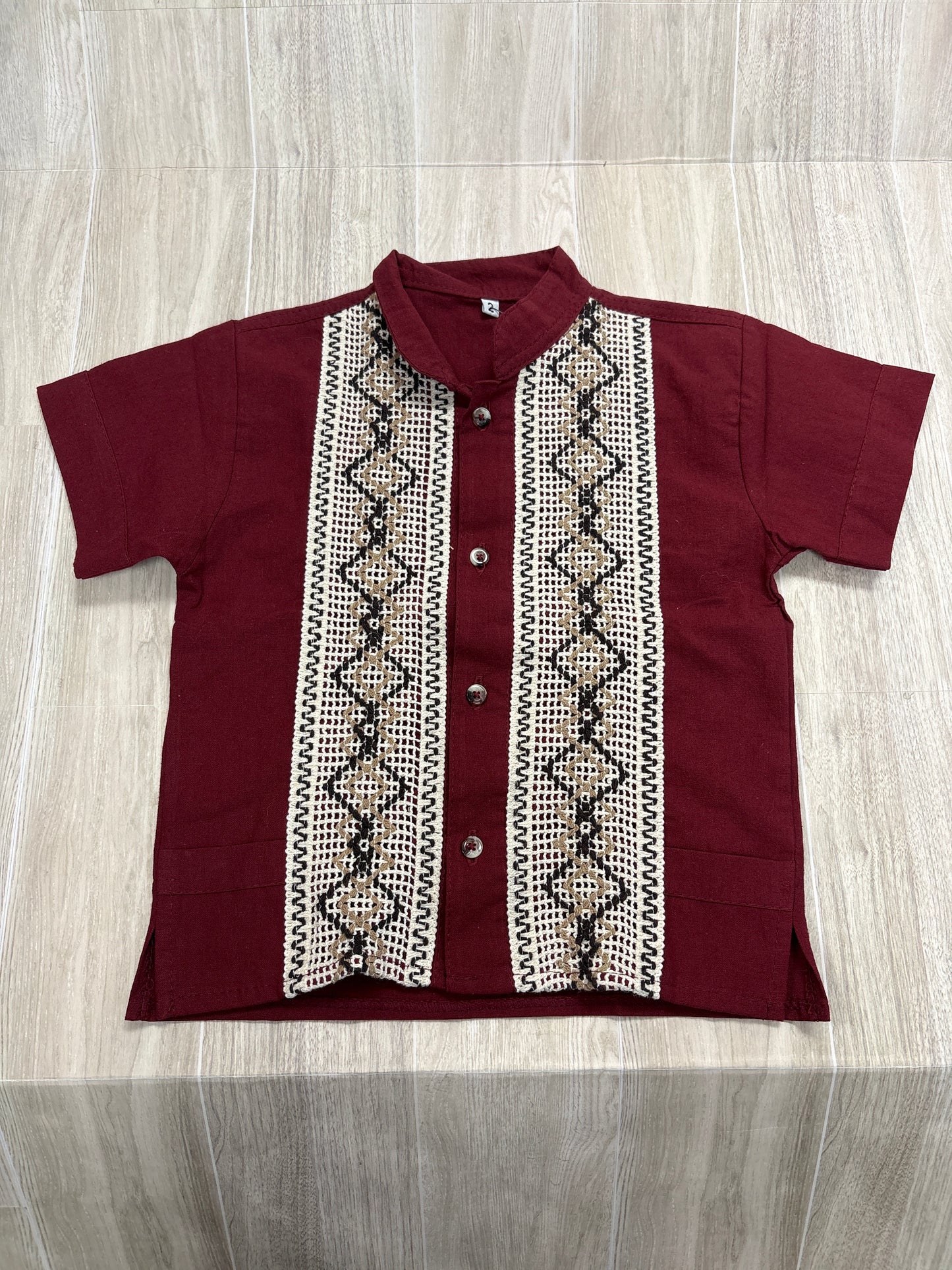 NWOT Maroon Knit Detail Button Up