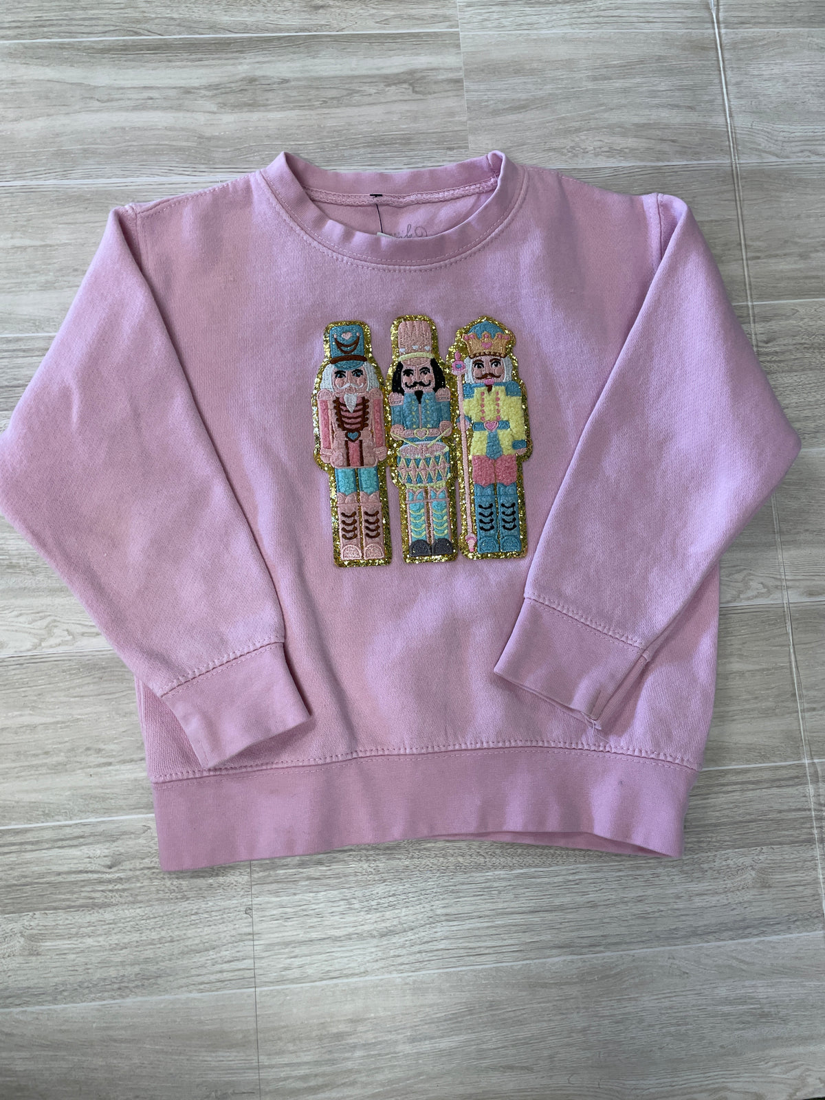 4T Pink Nutcracker Patched Crewneck