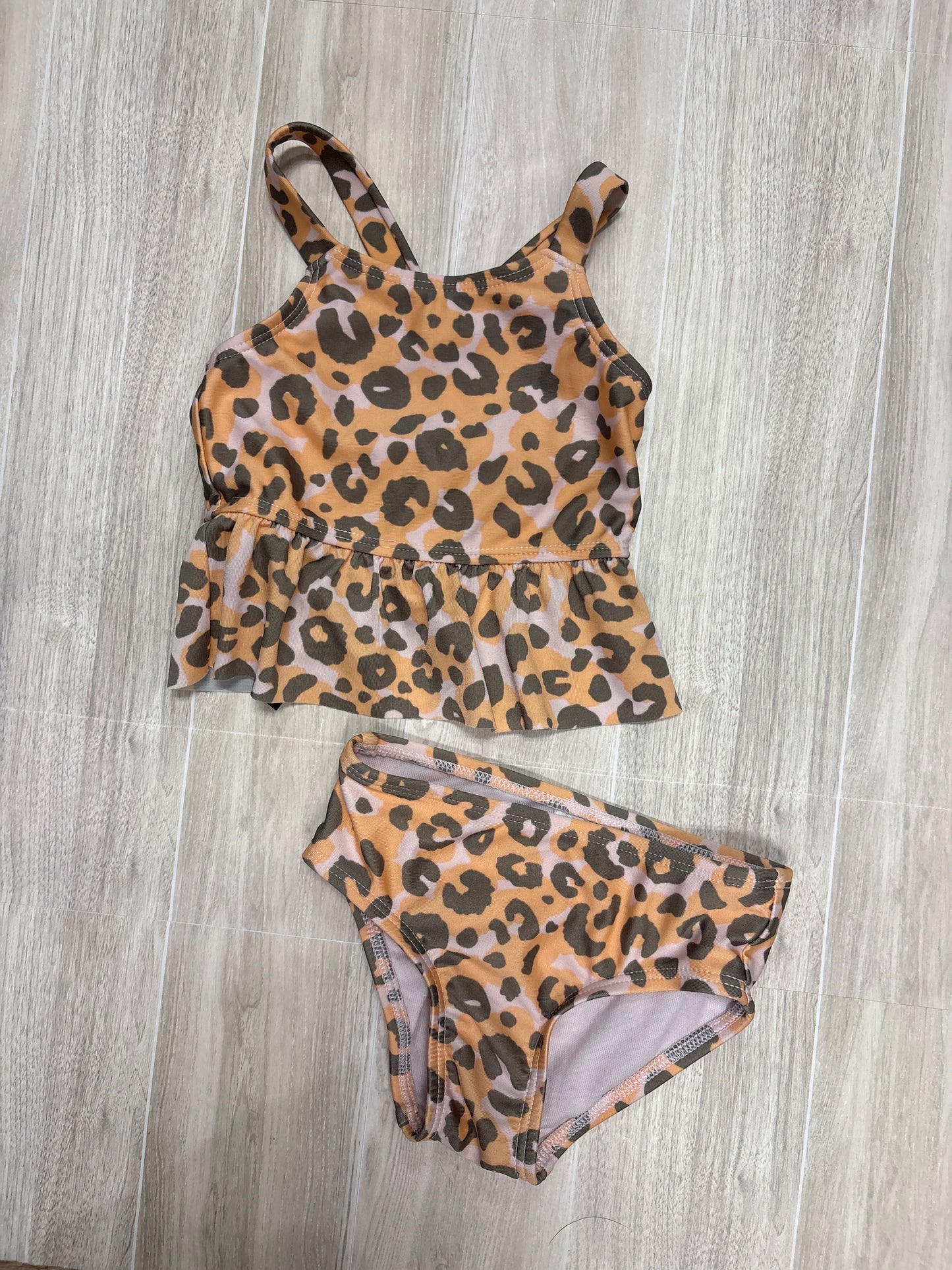 12m Peach Cheetah 2 Piece Swim Suit