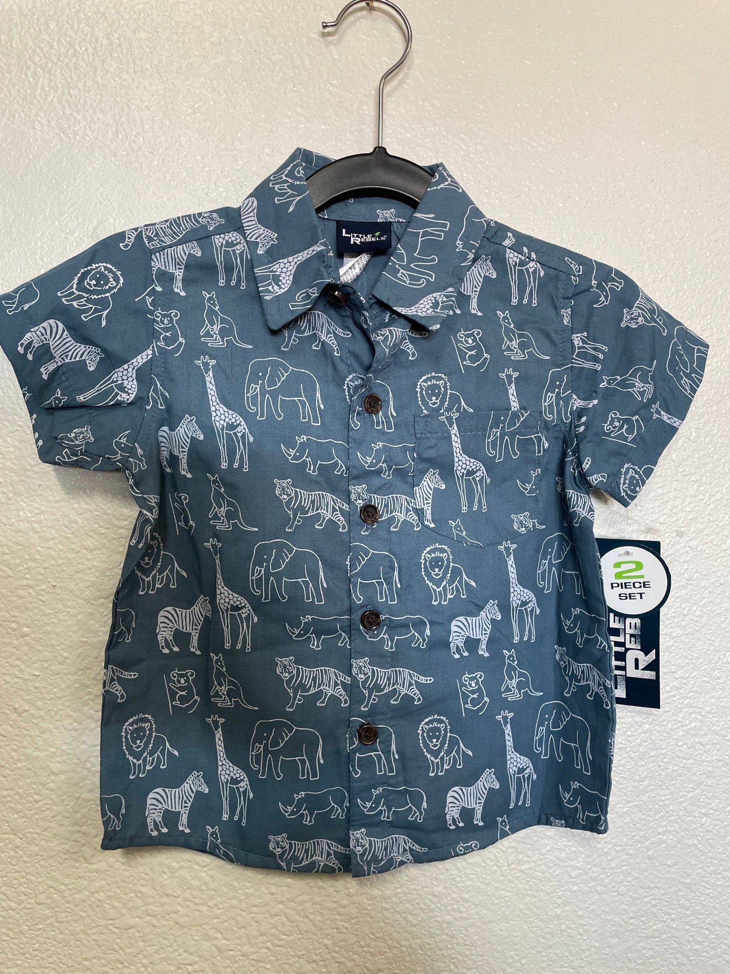 NWT 2T Safari Animal Button Down