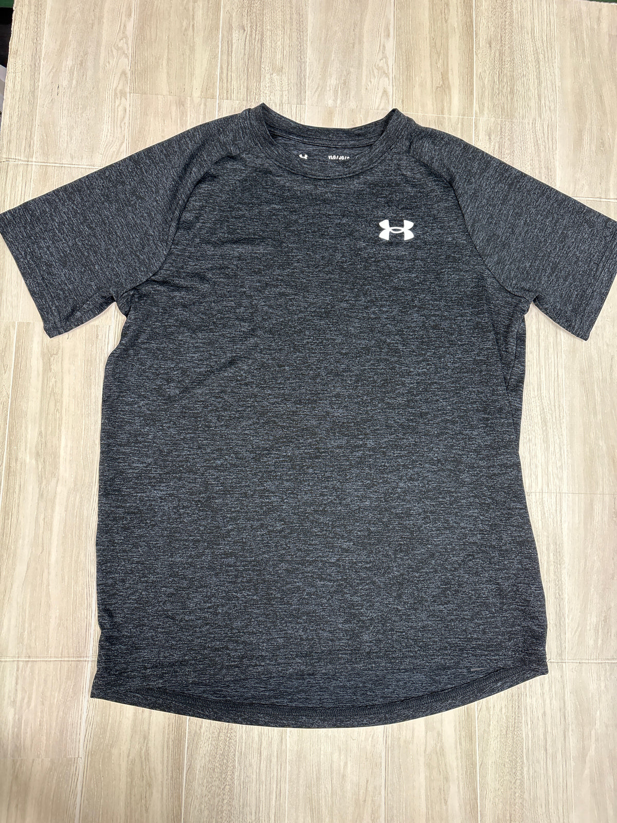 12/14 Under Armour Heathered Black Athletic Tee